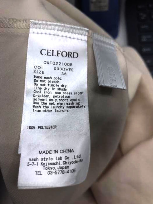 セルフォード CELFORD 22SS ハンカチヘムサテンワンピース レディース 36
