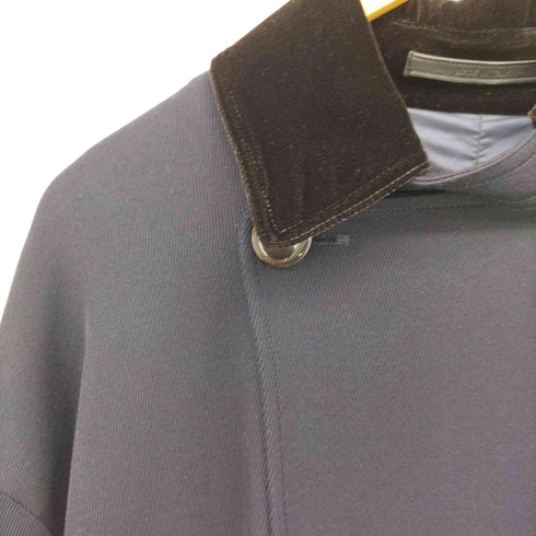 ジョルジオアルマーニ Giorgio Armani 19SS VELVET DOUBLE COAT 黒ラベル ベルベット切替 ダブルオーバーサイズトレンチコート メンズ import:M