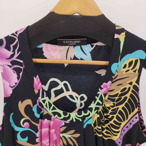 LEONARD FASHION 花柄 ノースリーブタックワンピース レディース JPN:M
