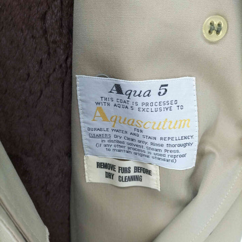 アクアスキュータム AQUASCUTUM 70S AQUA5 Made in England リアルファーライナー 玉虫 バルマカンコート レディース