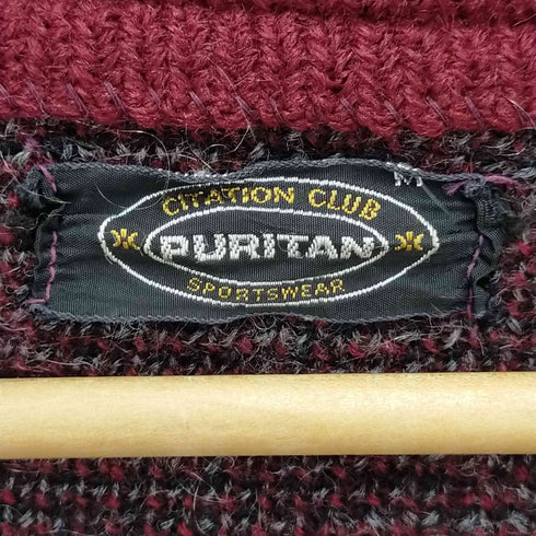 ピューリタン PURITAN 60s~70s USA製 総柄モヘヤカーディガン メンズ JPN:M