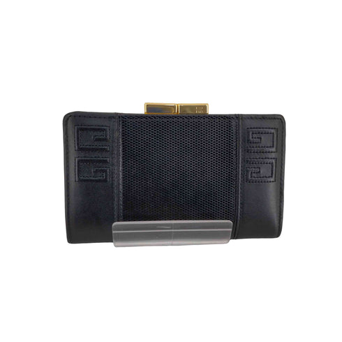 ジバンシィ GIVENCHY がま口 ロゴ刻印 レザー 二つ折り財布 レディース