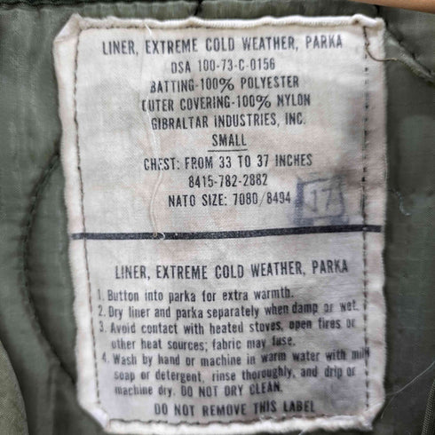 ユーエスアーミー US ARMY 70S 72年製M-65 FISHTAIL MODS COAT 73年製ライナー付き メンズ SMALL/SMALL-REGULAR
