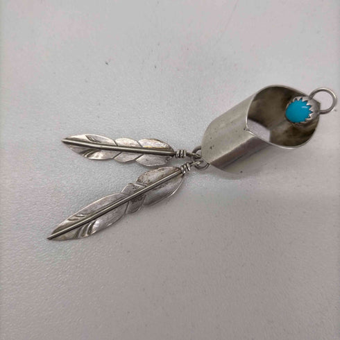 ナバホ NAVAJO 作者Garlands jewelry in Sedona Arizona OLDPAWN ターコイズフェザーネックレス メンズ