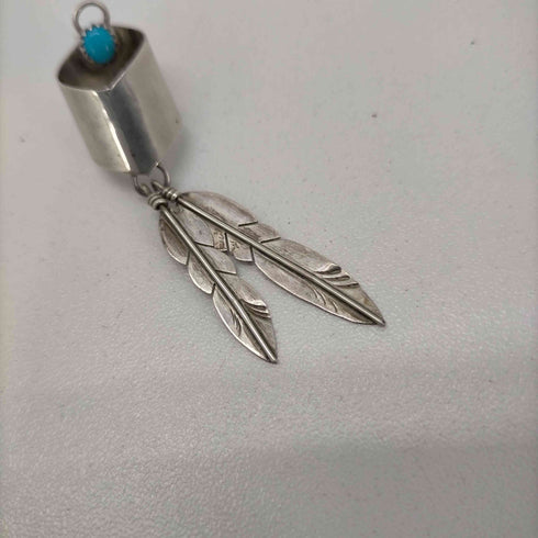 ナバホ NAVAJO 作者Garlands jewelry in Sedona Arizona OLDPAWN ターコイズフェザーネックレス メンズ