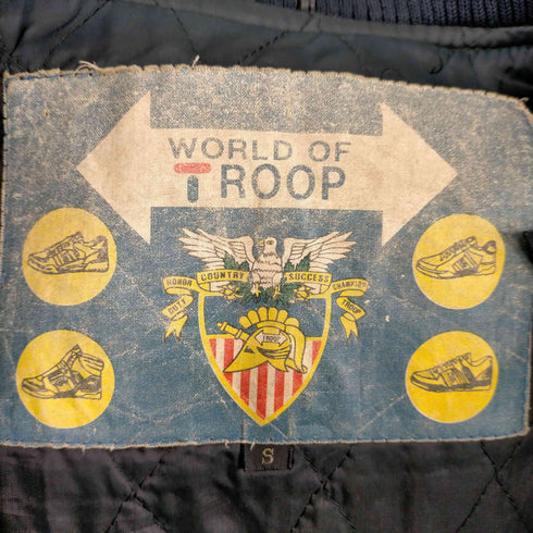 80S WORLD OF TROOP パッチ付き レザースタジャン メンズ S