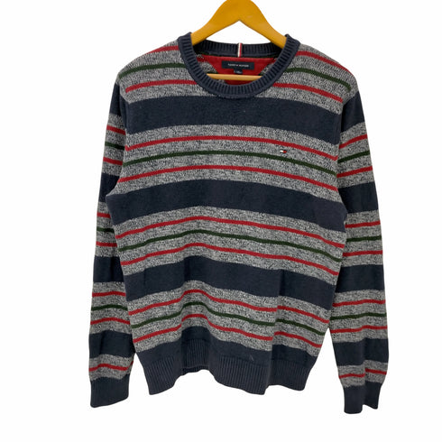 トミーヒルフィガー TOMMY HILFIGER マルチカラー ボーダー コットンニット メンズ L