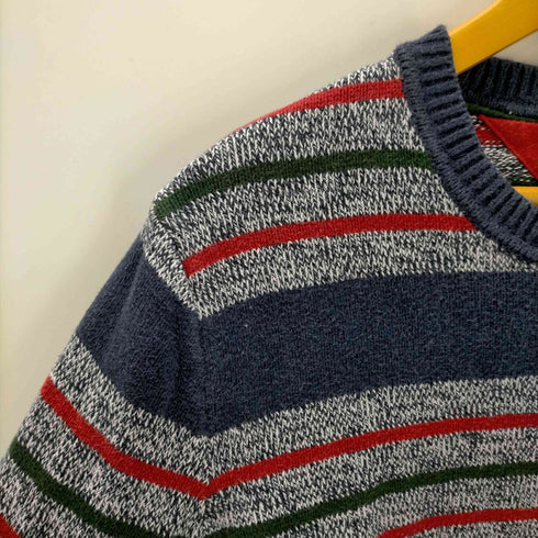 トミーヒルフィガー TOMMY HILFIGER マルチカラー ボーダー コットンニット メンズ L