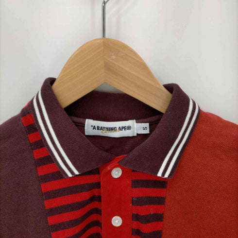 アベイシングエイプ A BATHING APE CLASSICS ボーダーパターン切り替えS/Sポロシャツ メンズ JPN:S
