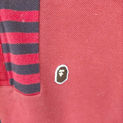 アベイシングエイプ A BATHING APE CLASSICS ボーダーパターン切り替えS/Sポロシャツ メンズ JPN:S