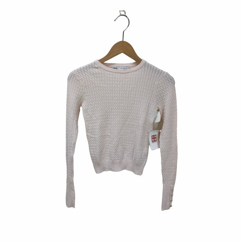 ザラ ZARA 袖ボタンクルーネックニット レディース import:XS