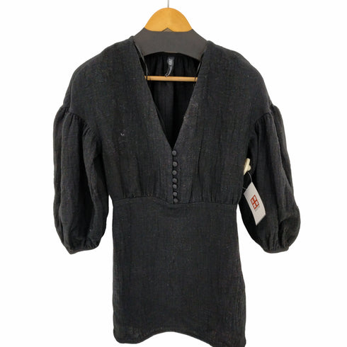 ザラ ZARA フロントボタンパフスリーブブラウス レディース import:XS