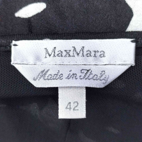 マックスマーラ MAX MARA MADE IN ITALY 白タグ レーヨンポリ総柄ワンピース レディース EUR:42