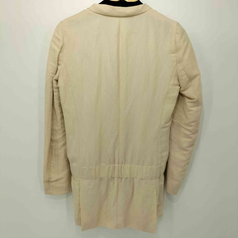 ザラ ZARA コットンリネン ノーカラージャケット レディース import:S