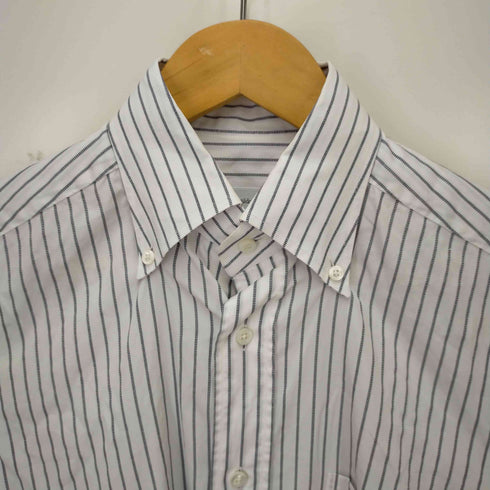 エルメネジルドゼニア ERMENEGILDO ZEGNA BD半袖ストライプシャツ マチあり メンズ M