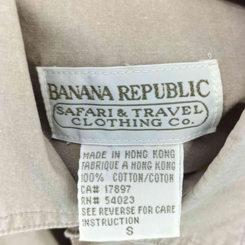 バナナリパブリック BANANA REPUBLIC 80-90s SAFARI&TRAVEL コットンワークシャツ 香港製 メンズ import:S