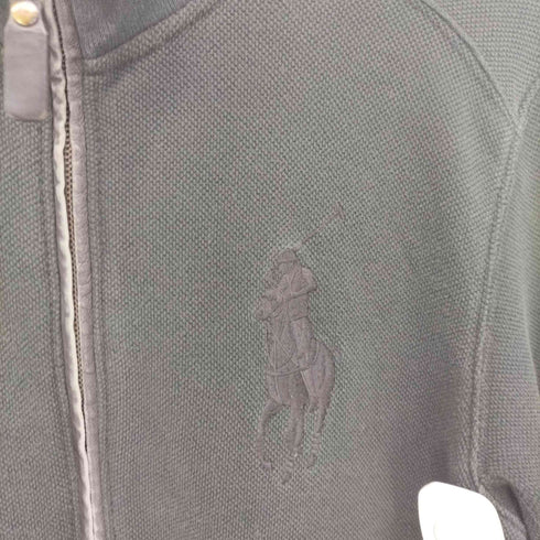 ポロバイラルフローレン Polo by RALPH LAUREN ビッグポニー刺繍 レザーエルボーパッチ 鹿の子 ダブルジップアップ ジャケット メンズ JPN:M