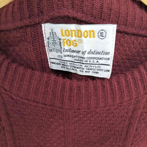 ロンドンフォグ LONDON FOG 70S USA製 アクリル デザインニット メンズ import:XL