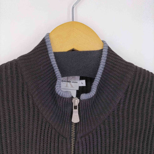 シーケーカルバンクライン ck Calvin Klein USA製 コットンジップニット メンズ L