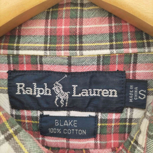 ラルフローレン RALPH LAUREN BLAKE ポニー刺繍 チェック ボタンダウン L/S シャツ メンズ import:S