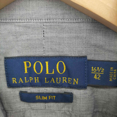 ポロラルフローレン POLO RALPH LAUREN SLIM FIT 裾 ポニー刺繍 L/S シャツ メンズ 16 1/2