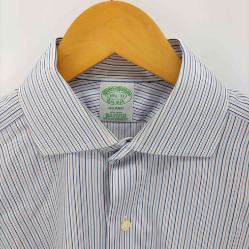 ブルックスブラザーズ BROOKS BROTHERS MILANO ホリゾンタルカラー ストライプ シャツ メンズ 14 1/2-31