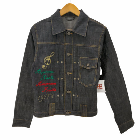 アポロ APOLLO 日本製 1977's 1st type ライオン刺繍 プリーツ デニムジャケット メンズ JPN:S