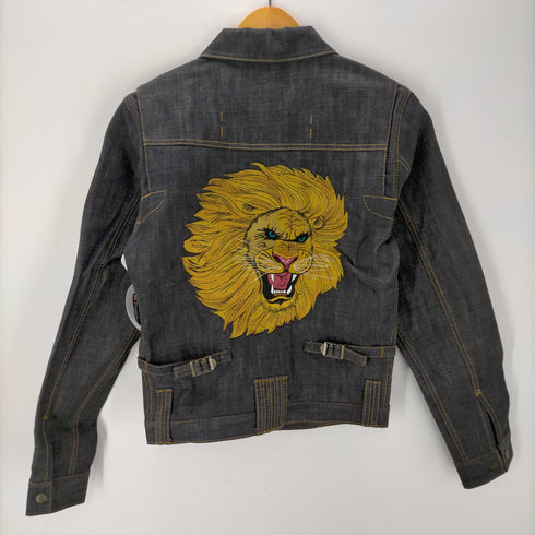 アポロ APOLLO 日本製 1977's 1st type ライオン刺繍 プリーツ デニムジャケット メンズ JPN:S