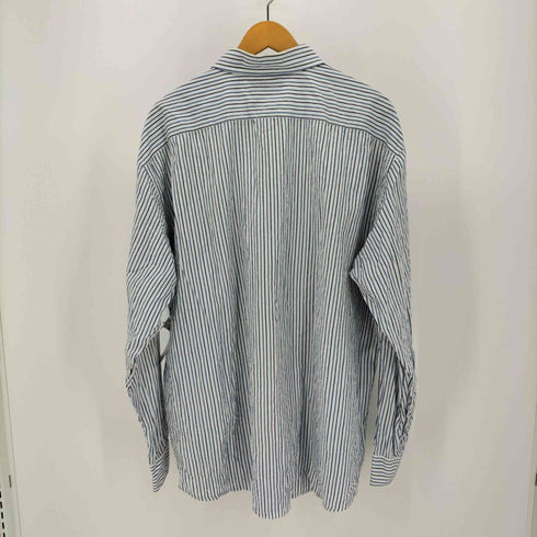 ノーティカ NAUTICA TWO-PLY COTTON ロゴ刺繍 ストライプ L/S シャツ ビッグサイズ メンズ import:XXL