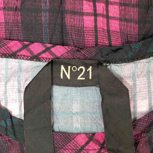 ヌメロベンティーノ N21 チェック柄 レーヨン トップス レディース S