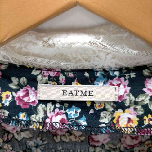 イートミー EATME リボンデザイン プリーツ 花柄 マキシワンピース レディース FREE