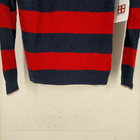 バーバリーブラックレーベル BURBERRY BLACK LABEL フロントロゴ ボーダーウールナイロンニット メンズ JPN:2