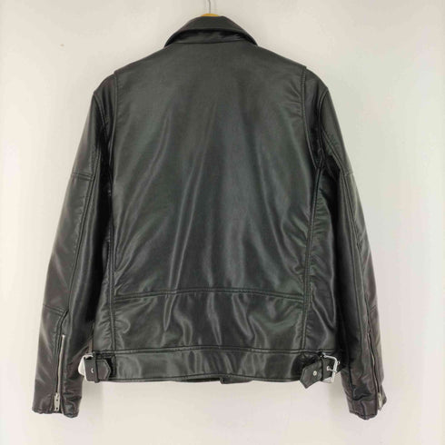 ザラ ZARA FAUX LEATHER BIKER JACKET ダブルライダースジャケット メンズ import:XL