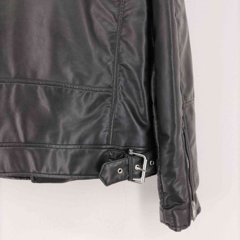 ザラ ZARA FAUX LEATHER BIKER JACKET ダブルライダースジャケット メンズ import:XL