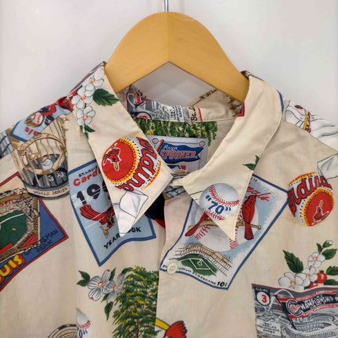レインスプーナー Reyn Spooner 90s 総柄S/S MLB アロハシャツ メンズ JPN:XL