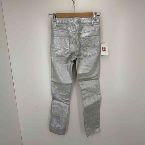 イザベルマランエトワール ISABEL MARANT ETOILE Ellos Metallic Slim-Leg Jeans Silver ラメ加工 レディース 34