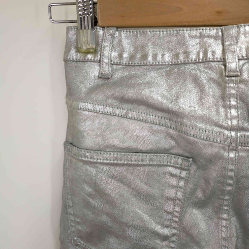 イザベルマランエトワール ISABEL MARANT ETOILE Ellos Metallic Slim-Leg Jeans Silver ラメ加工 レディース 34