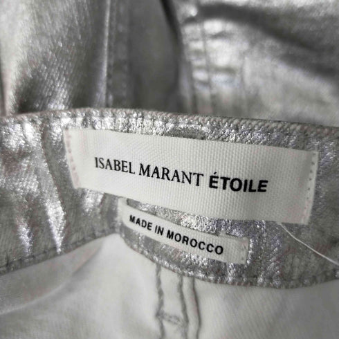 イザベルマランエトワール ISABEL MARANT ETOILE Ellos Metallic Slim-Leg Jeans Silver ラメ加工 レディース 34