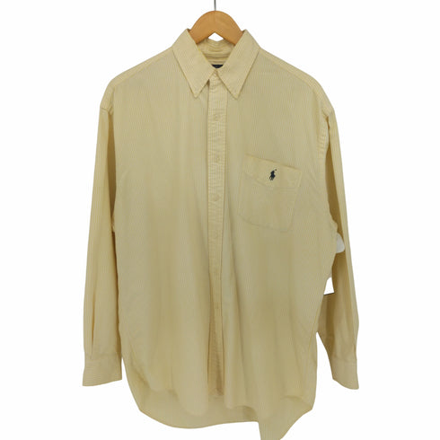 ラルフローレン RALPH LAUREN BIG SHIRT ポニー刺繍 ストライプ L/S ボタンダウンシャツ メンズ import:M