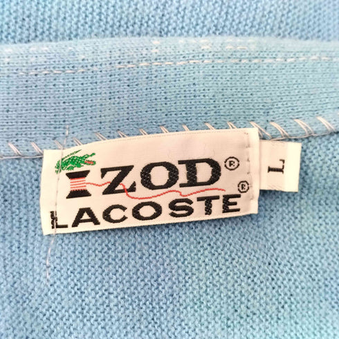 アイゾッドラコステ IZOD LACOSTE 70S 糸巻きタグ ワニ刺繍ウールカーディガン メンズ JPN:L