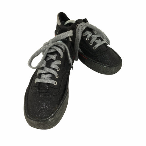 ディーゼル DIESEL BLACK S-FLIP LOW SNEAKERS フリップ ロー ラメ スニーカー レディース JPN:24