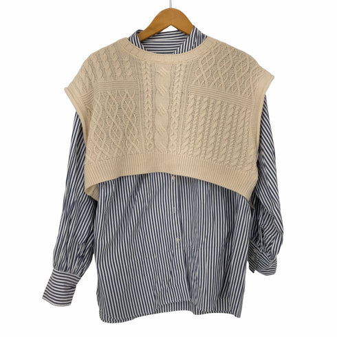 センスオブプレイス SENSE OF PLACE 22AW ニットベストレイヤードシャツ レディース ONE SIZE