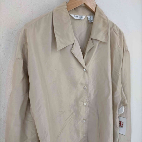 SILK ICON オープンカラーシルクシャツ レディース 3X