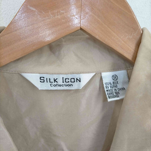 SILK ICON オープンカラーシルクシャツ レディース 3X