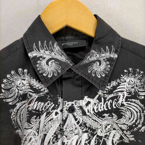 ジバンシィ GIVENCHY 12AW リカルドティッシ期 ペイント加工 ロングスリーブシャツ メンズ import:M