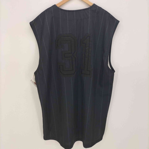 ナイキ NIKE 00S グレータグ オールドイングリッシュ スウッシュ ワッペン 刺繍 No31 ノースリーブ ベースボール シャツ メンズ