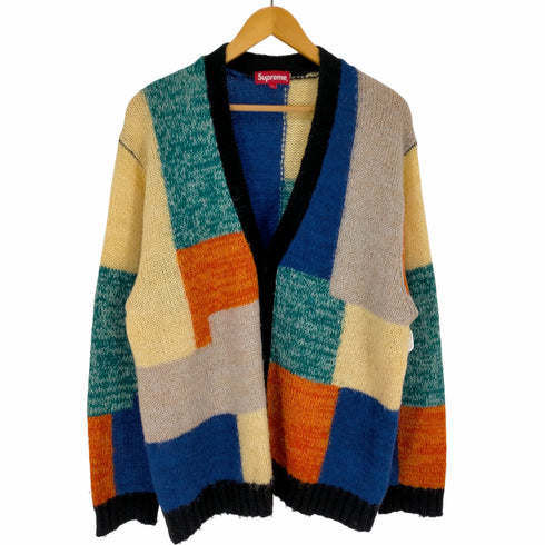 シュプリーム Supreme 19SS Patchwork Mohair Cardigan Wool Sweater メンズ JPN:XL