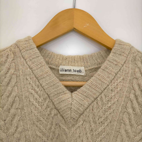 イリアンローヴ iliann loeb ケーブルVネックニット レディース
