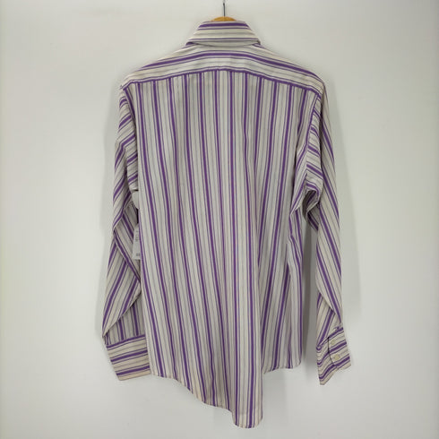 ケントコレクションバイアロー Kent Collection by Arrow 70S USA製 ストライプ デカ襟 長袖シャツ メンズ import:M