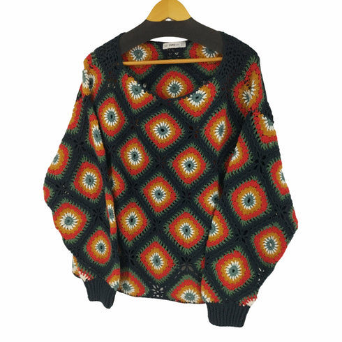 ザラ ZARA クロシェ編み 鍵編みニット レディース M